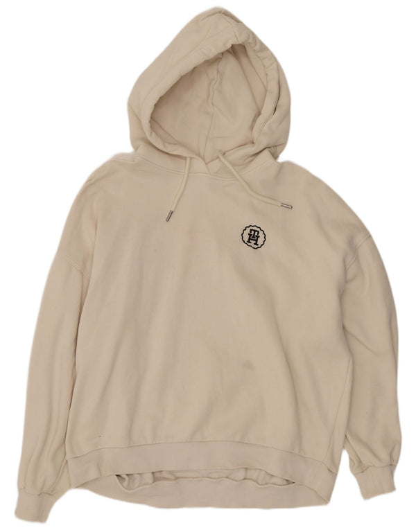 Maglione con cappuccio da uomo Tommy Hilfiger XL in cotone beige