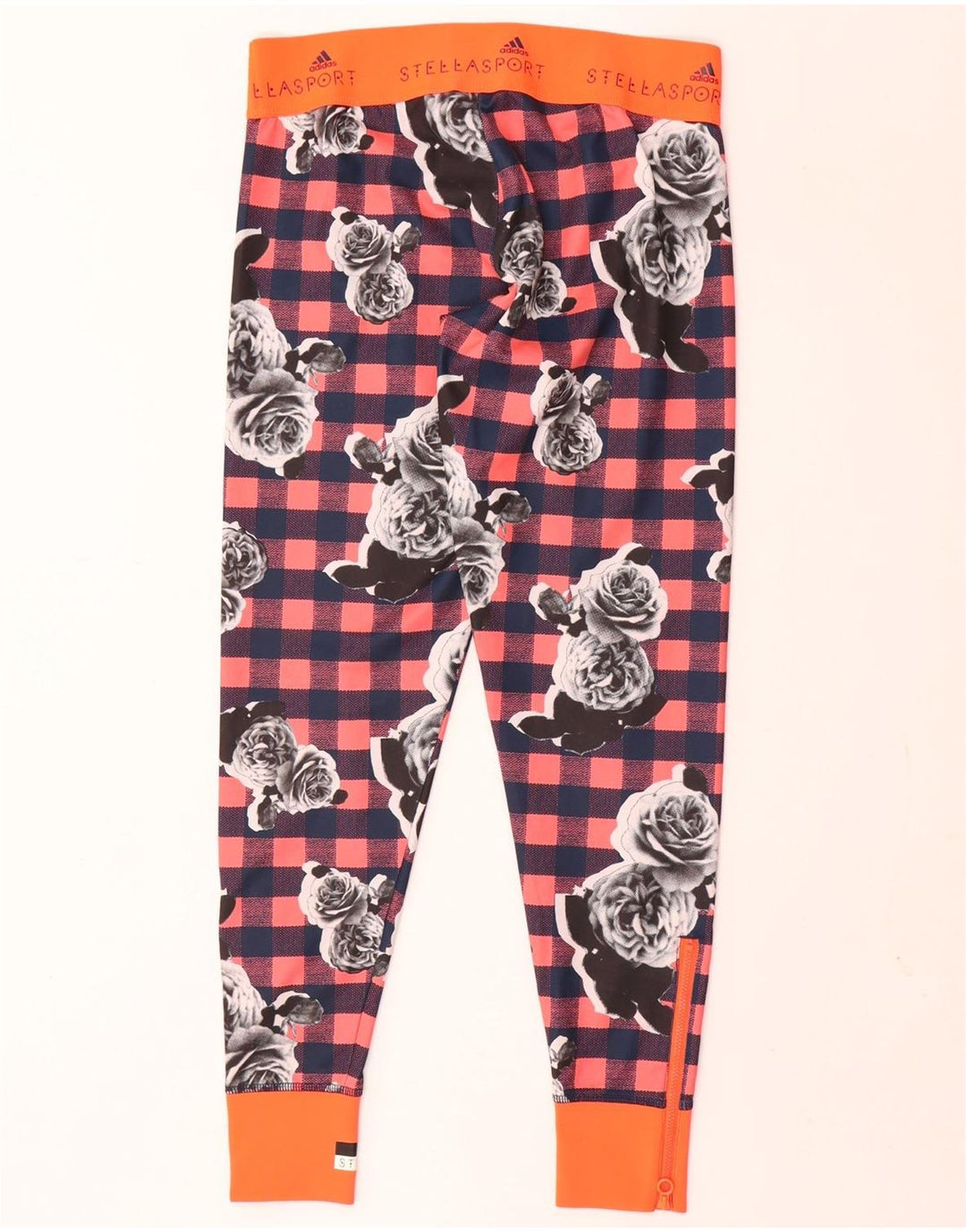 ADIDAS Womens Stella Graphic Leggings UK 14 Medium  Multicoloured Check
