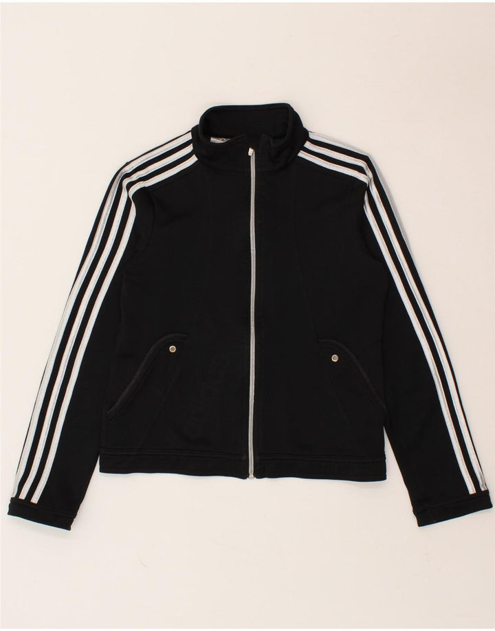 ADIDAS Girls Tracksuit Top Jacket 13-14 Years Black Polyester Vintage Adidas and Second-Hand Adidas from Messina Hembry 