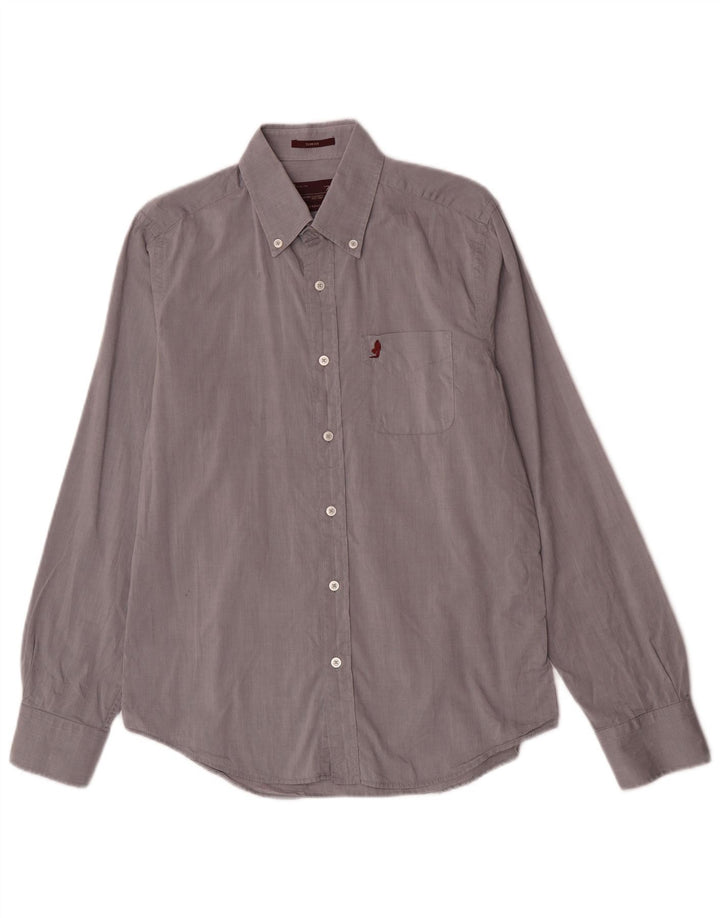 Marlboro Classics Mens Slim Fit Shirt Medium Grey