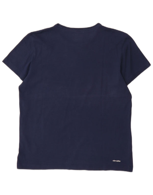 Adidas Mens Climalite Graphic T-Shirt Top Large Navy Blue
