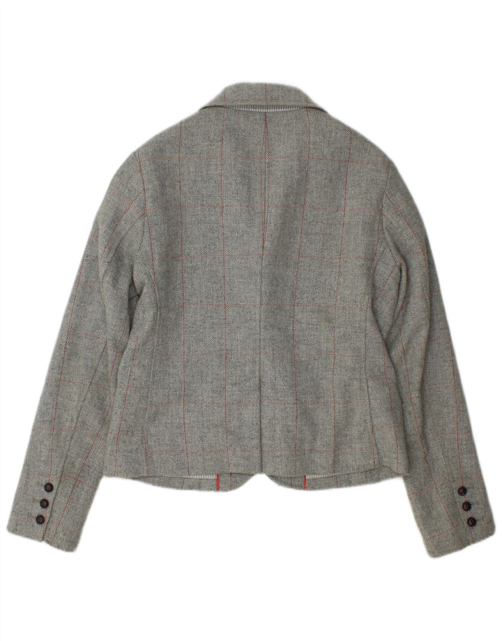 Gap Dame 3 Button Blazer Jacket UK 12 Medium Grey Ternet Uld