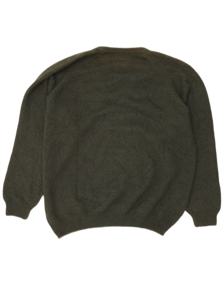 HAMILTON Herren-Pullover mit V-Ausschnitt, groß, khakifarbene Lammwolle