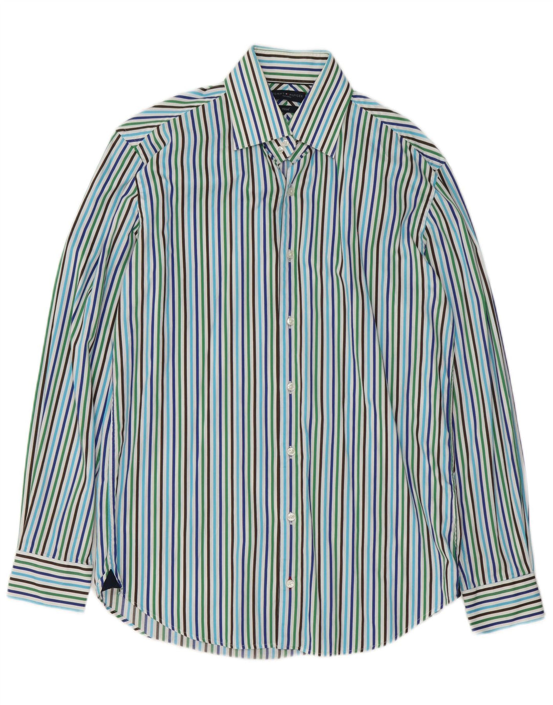 Tommy Hilfiger Herre Fitted Shirt Størrelse 39 15 1/2 Medium Flerfarvet