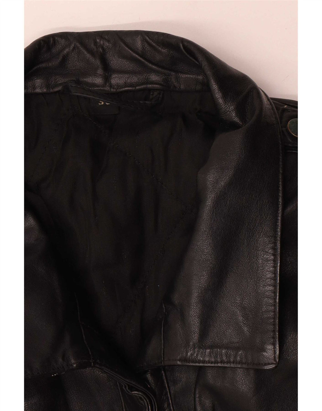 Vintage Womens Oversized Leather Jacket EU 36 Small Black Leather