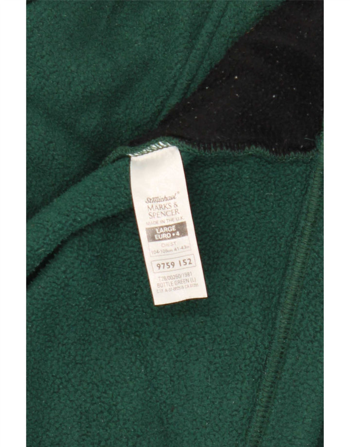 Giacca in pile da uomo Marks & Spencer UK 40 Large Verde Poliestere