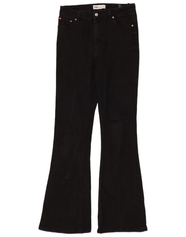Zara Womens Flared Jeans EU 40 Medium W30 L33 Black Cotton