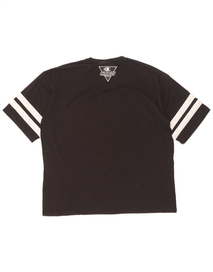 Champion Mens Graphic T-Shirt Top Medium Black