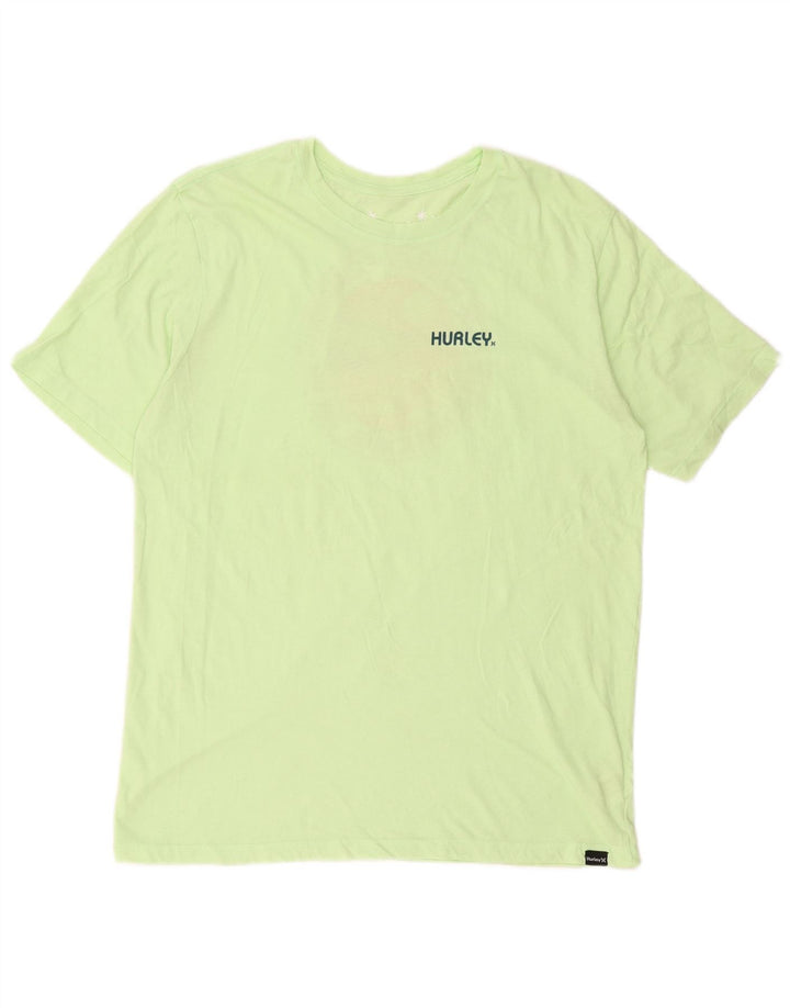 Hurley Mens Graphic T-Shirt Top Medium Green Cotton