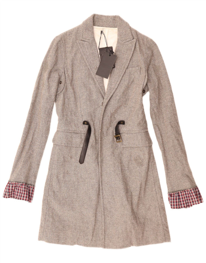 Cappotto Donna Dsquared2 IT 42 Lana Spinata Grigio Medio
