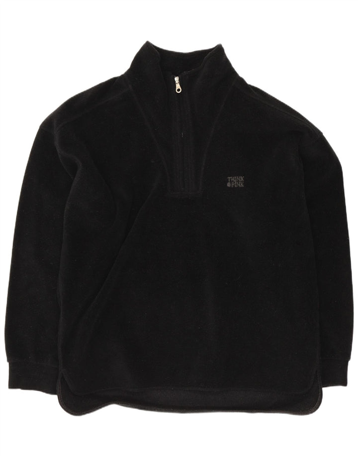 Think Pink Mens Graphic Zip Fleece Jumper με μεγάλο μαύρο πολυεστέρα