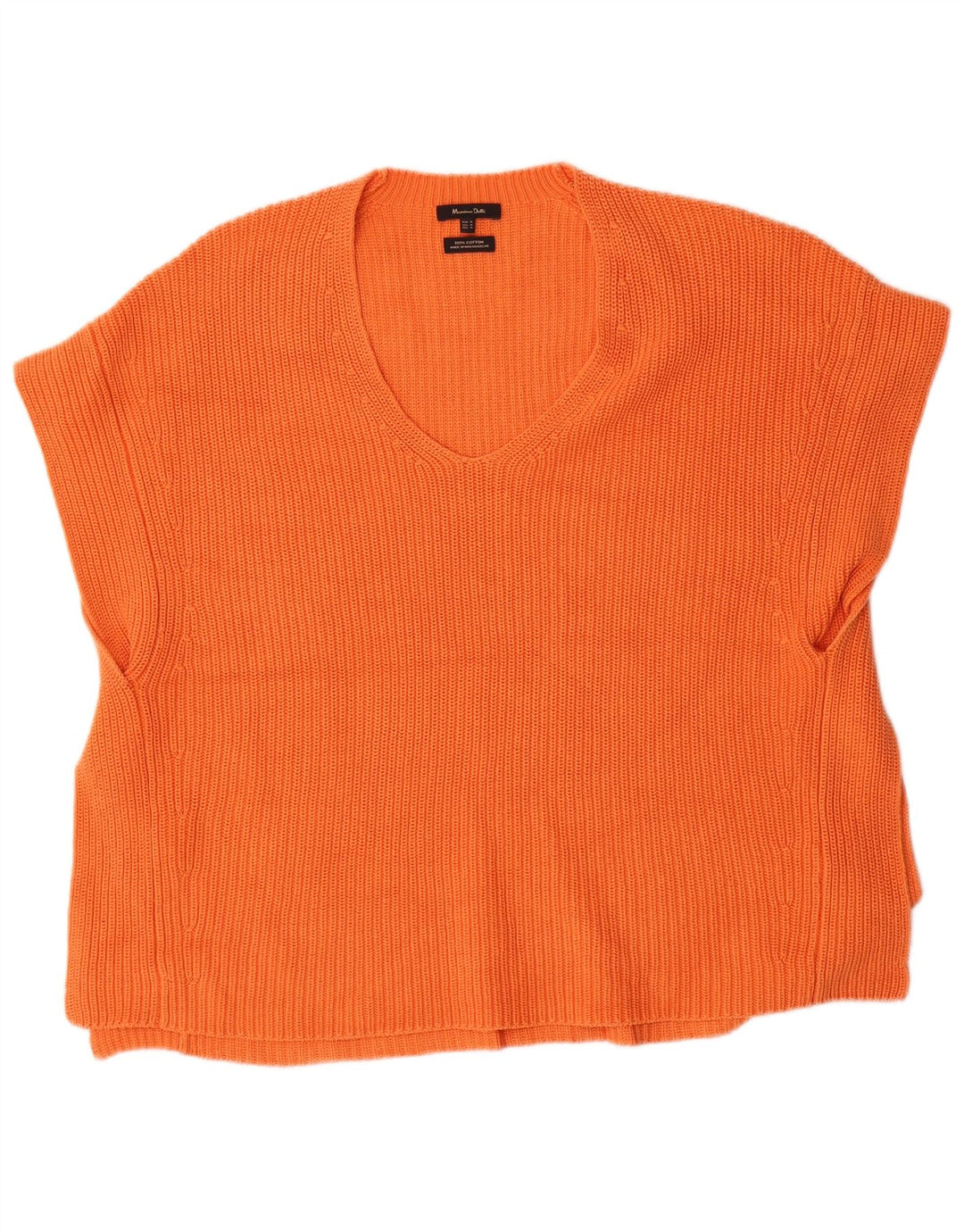 Massimo Dutti Dame Oversized Vest Tank Top UK 14 Medium Orange Bomuld