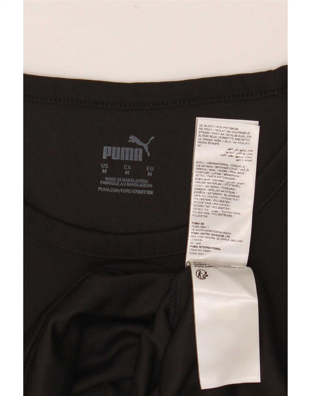 Puma Herre T-Shirt Top Medium Sort Colourblock Polyester
