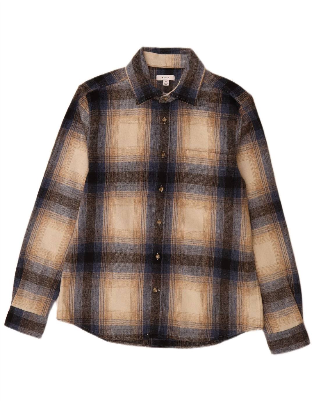 Camicia da uomo in flanella Reiss in lana scozzese media multicolore
