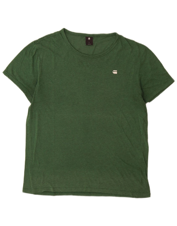 G-Star Mens T-Shirt Top Large Green Cotton
