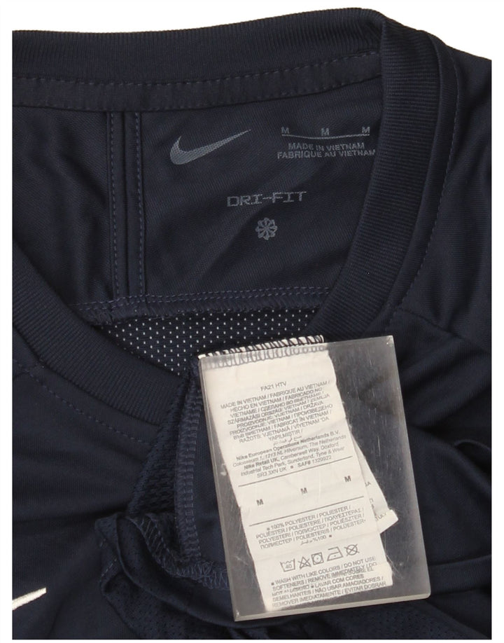 T-shirt Nike da uomo Dri Fit, top in poliestere color block medio blu navy