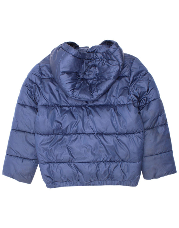 Wattierte Vintage-Jacke für Jungen mit Kapuze, 5–6 Jahre, marineblaues Polyester