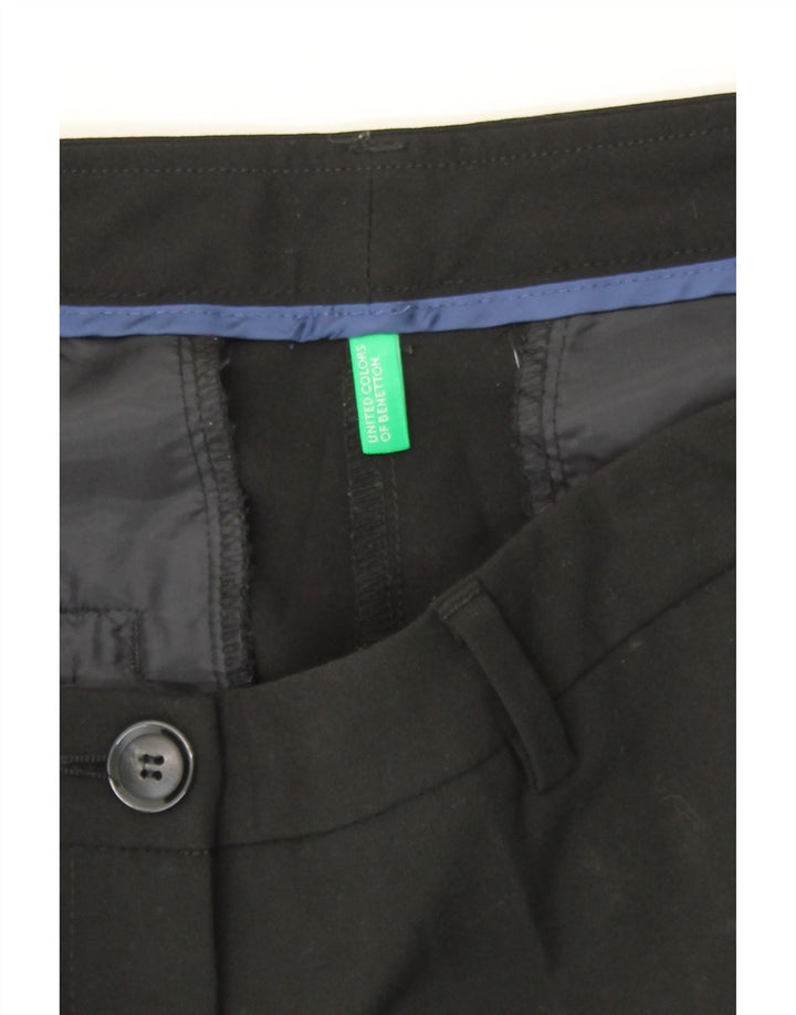 BENETTON Womens Slim Capri Trousers UK 12 Medium W30 L23 Black Polyester Vintage Benetton and Second-Hand Benetton from Messina Hembry 