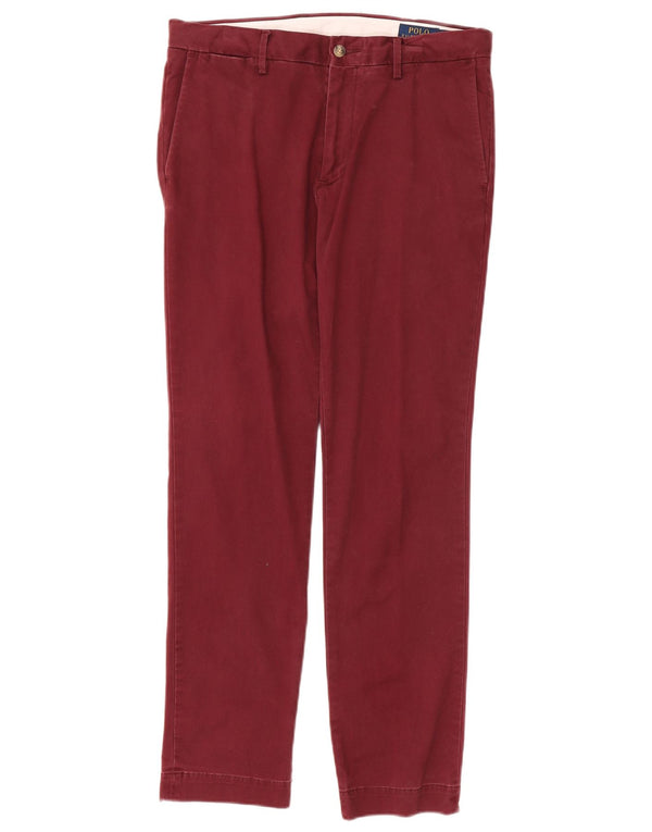 Мужские брюки-чиносы Polo Ralph Lauren Slim Fit W32 L32, бордовый хлопок