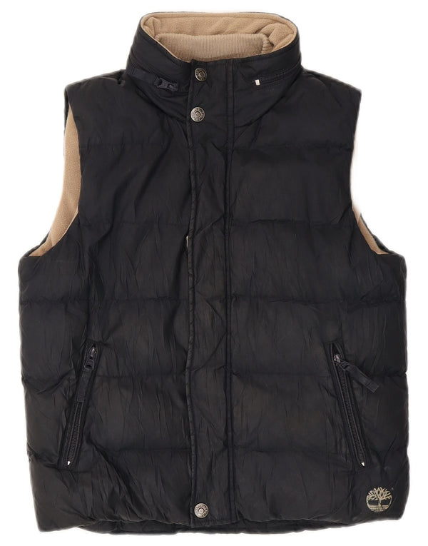 Gilet imbottito con cappuccio grafico per ragazzi Timberland 9-10 anni in poliestere blu navy