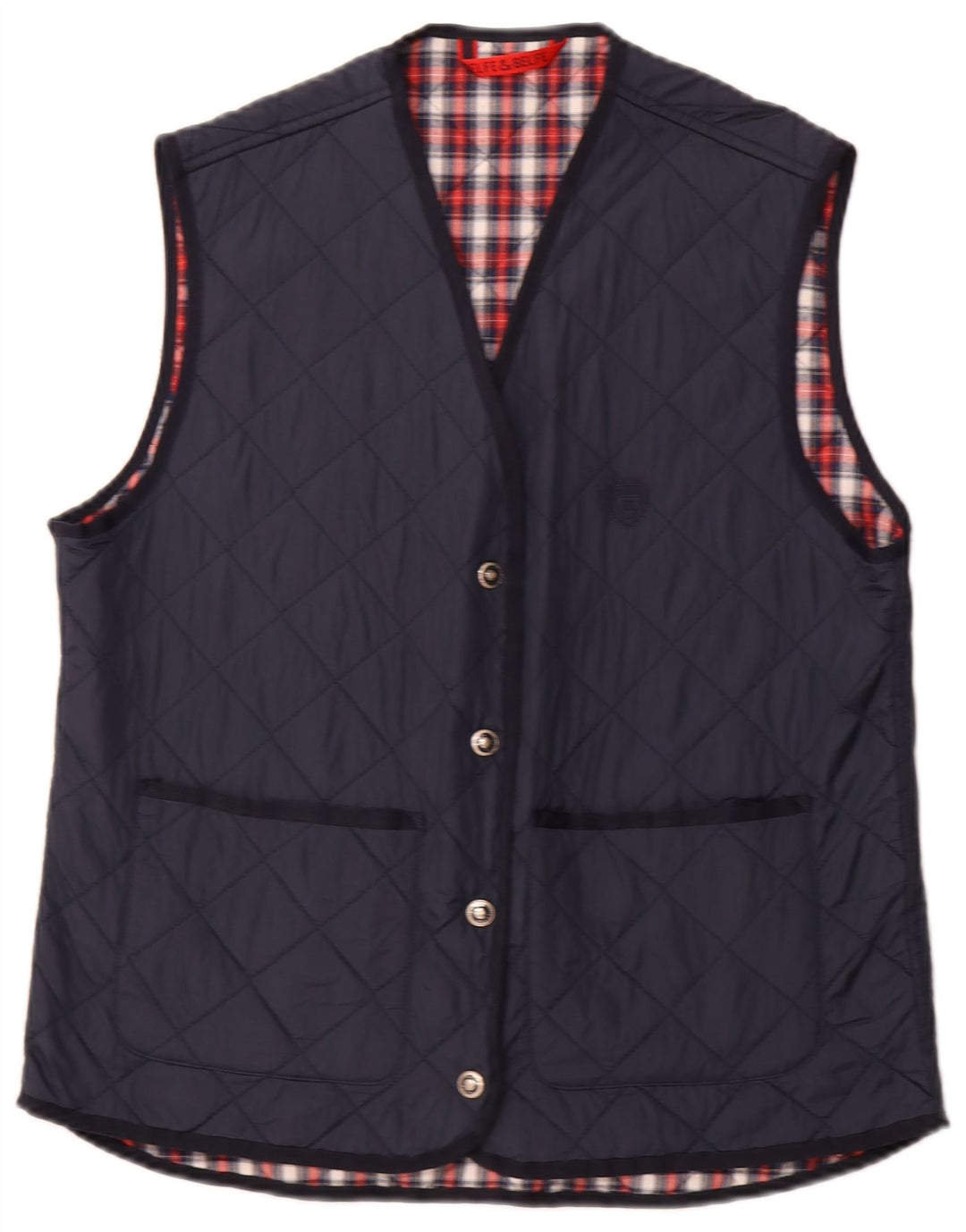 BELFE & BELFE Mens Quilted Gilet IT 46 Small Navy Blue Nylon