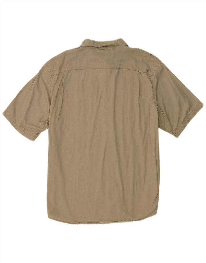 Wrangler Mens Short Sleeve Shirt XL Khaki Cotton