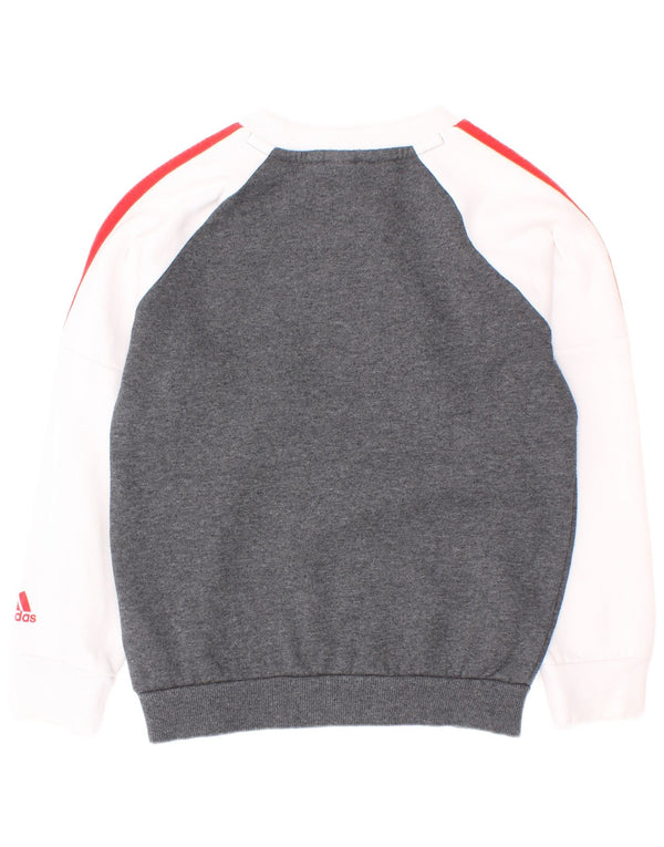 Pulover cu grafic pentru băieți Adidas, 5-6 ani, bumbac color bloc alb