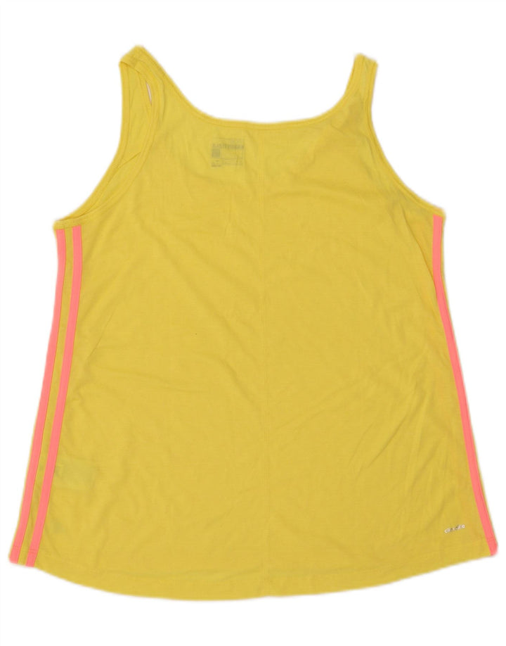 ADIDAS Dame Climalite Vest Top UK 16/18 Stor Gul Polyester