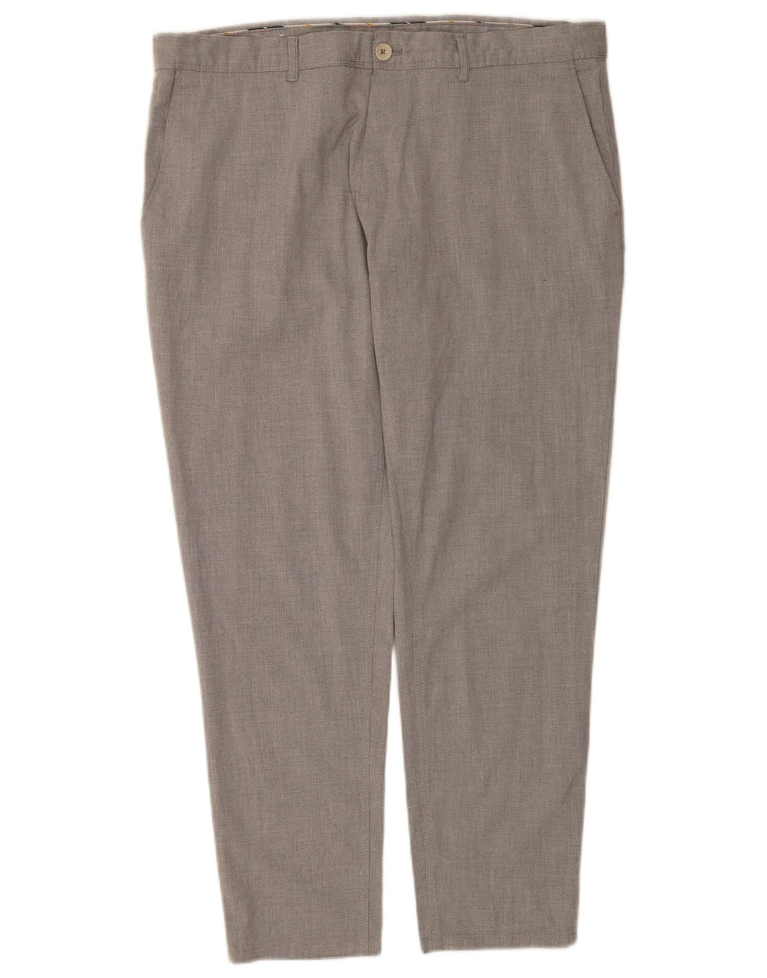 Zara Mens Slim Chino Trousers EU 48 XL W38 L29 Grey Polyester