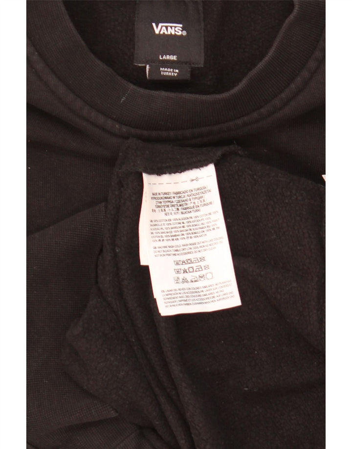 Vans Womens Graphic Sweatshirt Jumper UK 16 Large Black Cotton