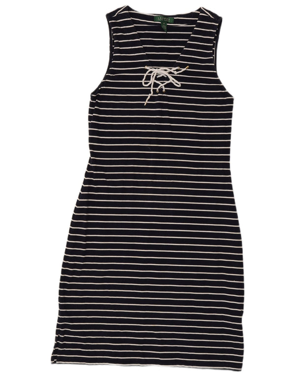 Γυναικείο αμάνικο φόρεμα Ralph Lauren UK 12 Medium Navy Blue ριγέ