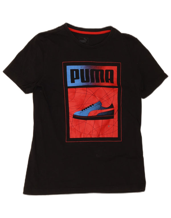 Puma Boys Graphic T-Shirt Top 13-14 Years XL Μαύρο βαμβακερό