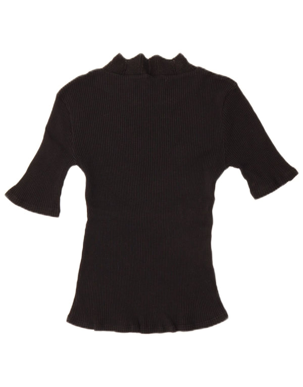 Zara Damen T-Shirt Top UK 14 Large Schwarz