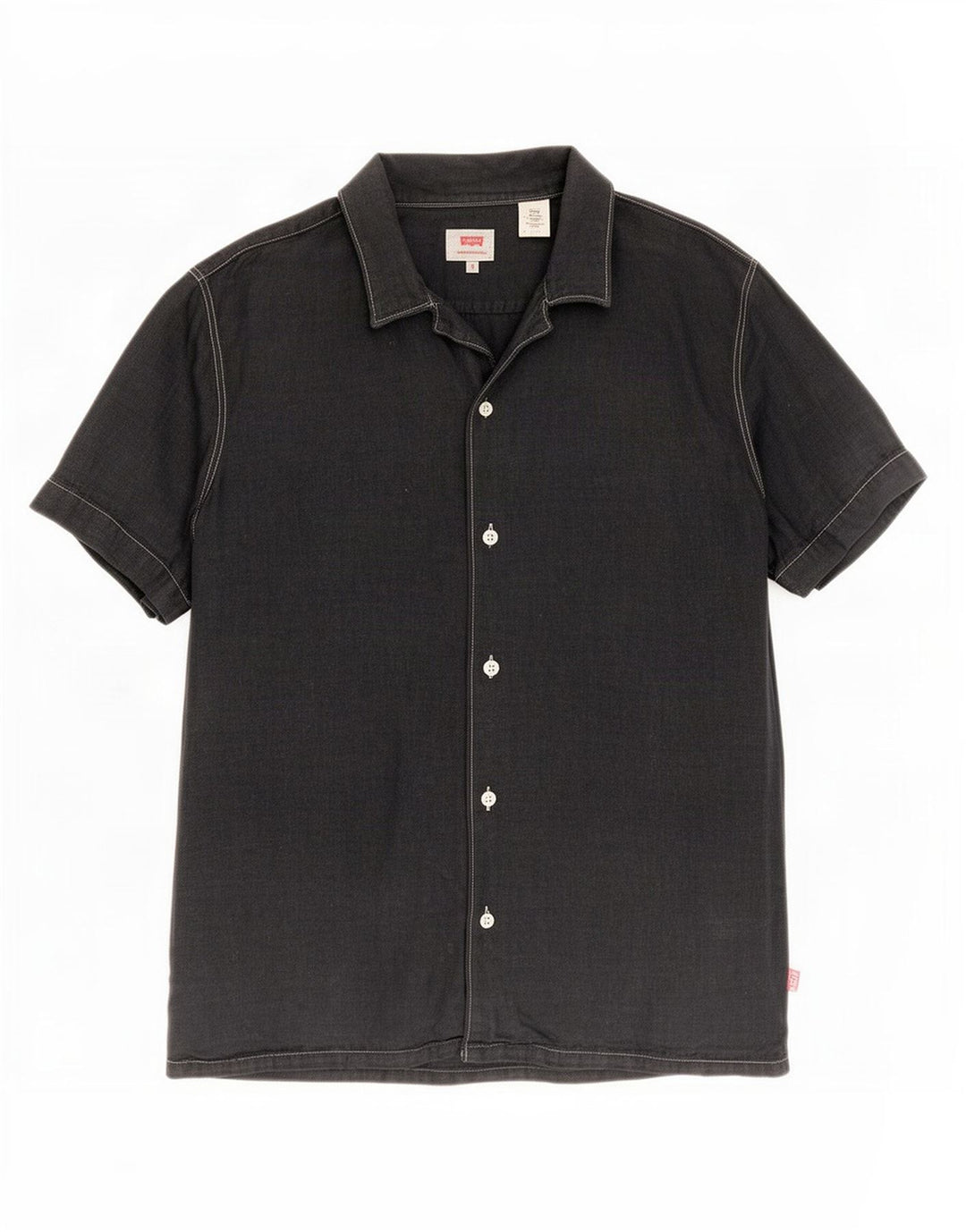 Camicia Levi's da uomo a maniche corte, vestibilità regolare, piccola in lino nero