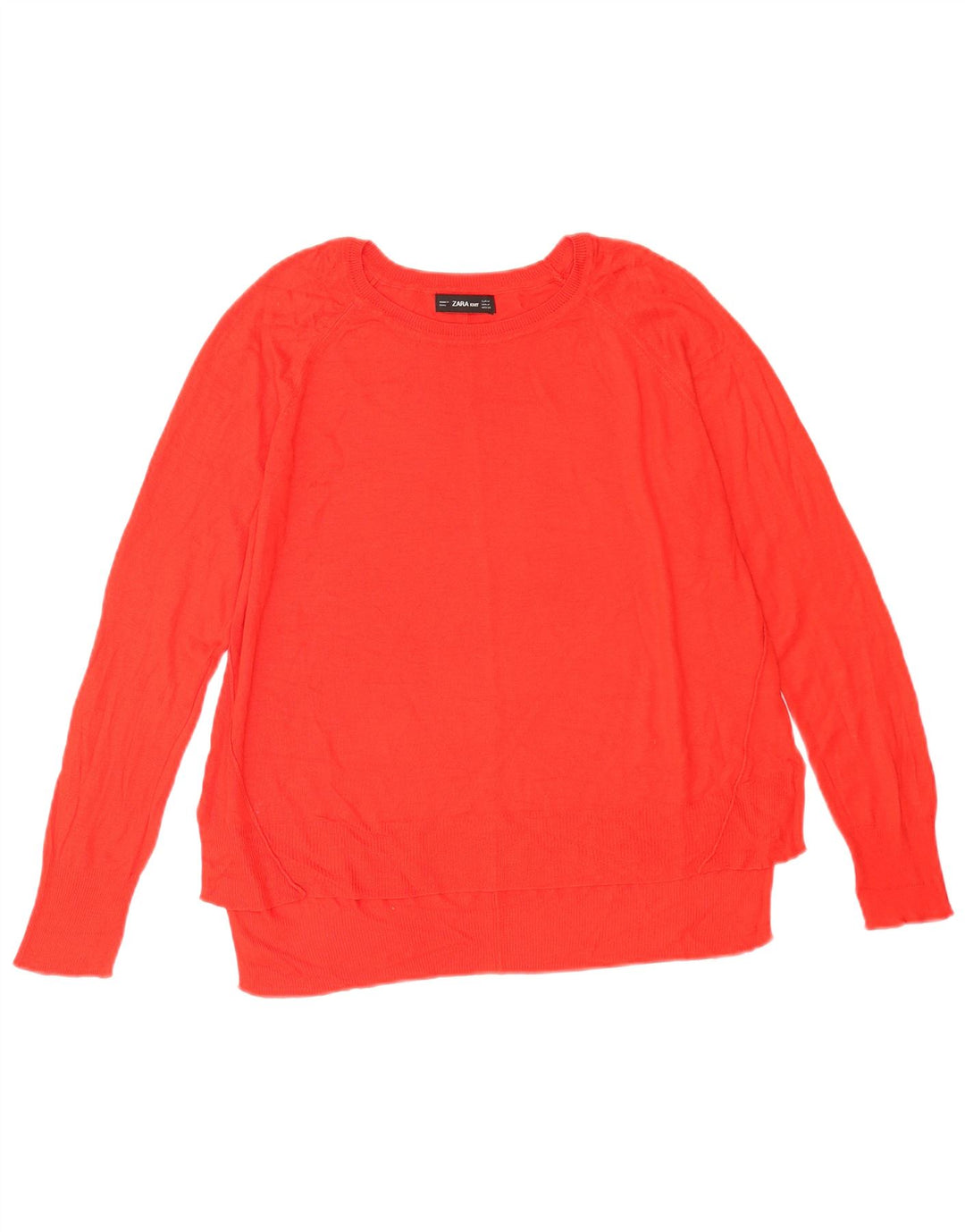 Zara Womens Boat Neck Jumper Sweater UK 14 Medium Red