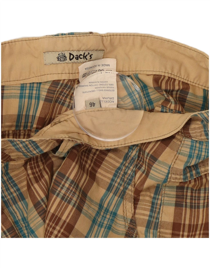 Pantaloncini chino da donna di Dack IT 46 Large W32 in cotone a quadri marrone
