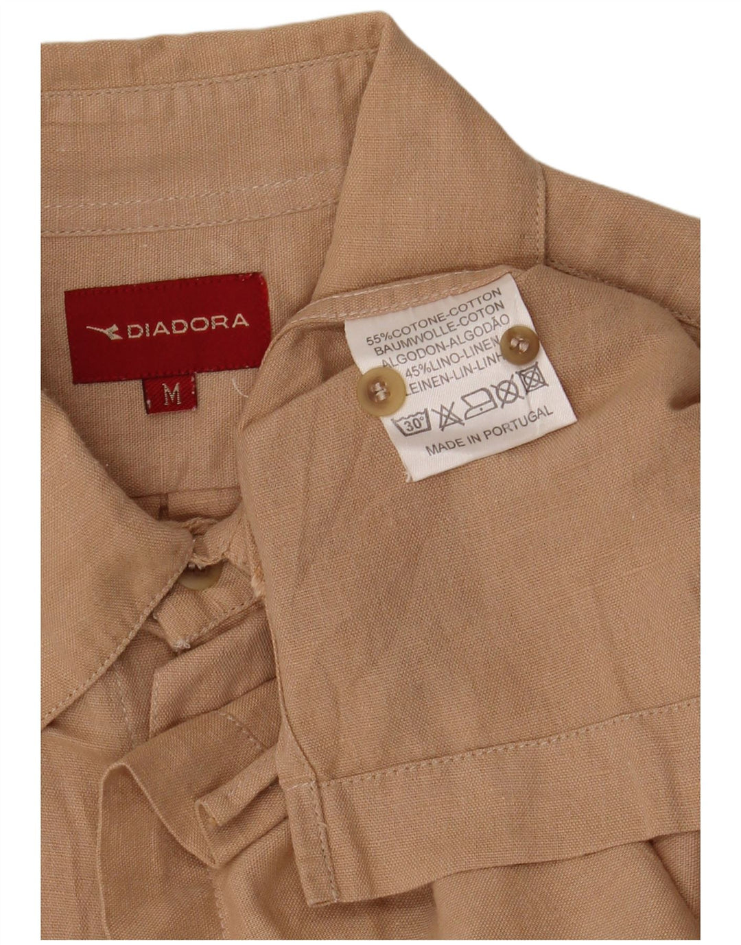 DIADORA Herren-Kurzarmhemd aus Baumwolle in Mittelbeige