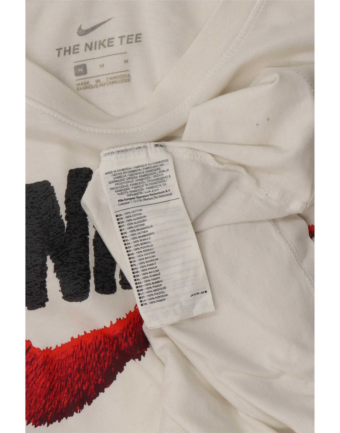 Nike Mens Graphic T-Shirt Top Medium White Cotton