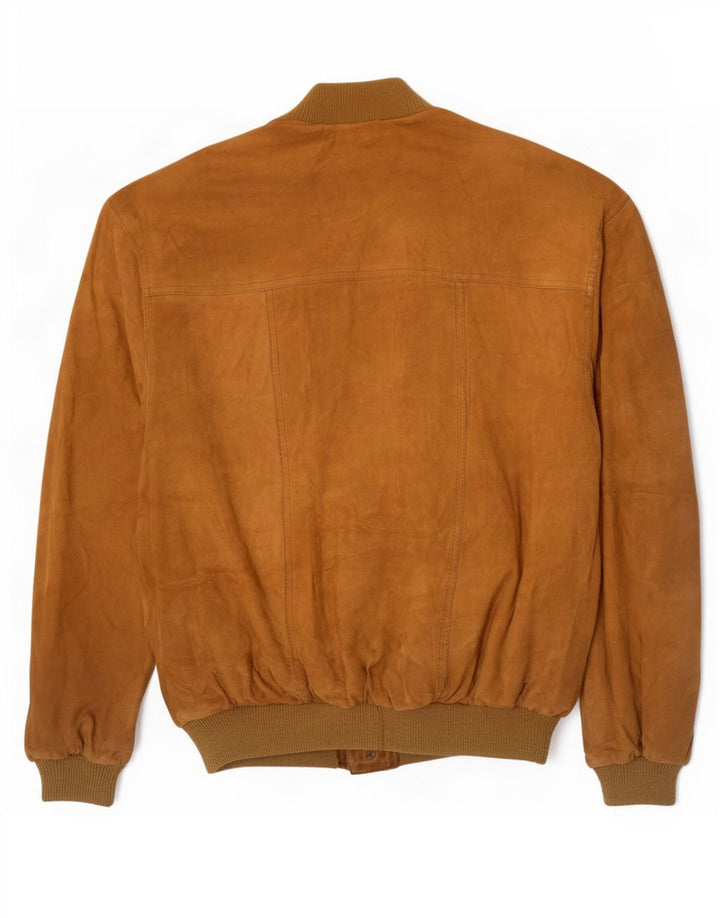 Vintage Mens Suede Bomber Jacket IT 52 XL Brown