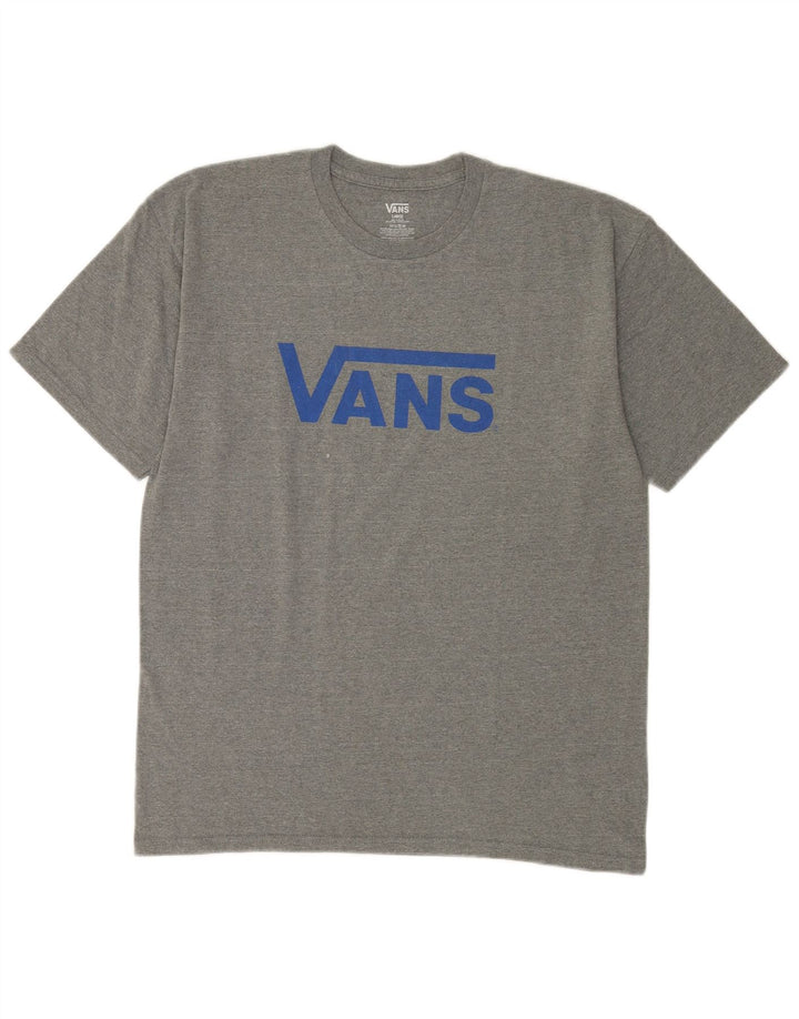Vans Herre Grafisk T-Shirt Top Stor grå Flecked Bomuld