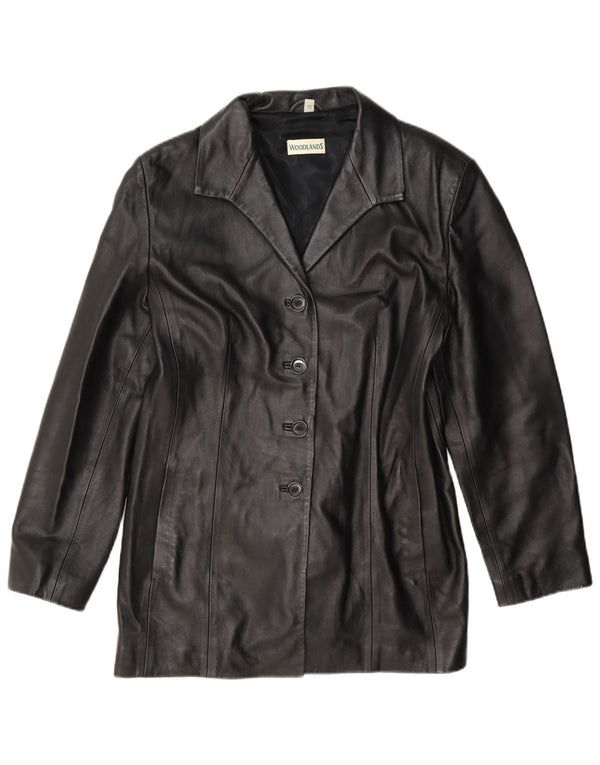 Sardar Womens Woodlands Læder Blazer Jacket UK 16 Large Black