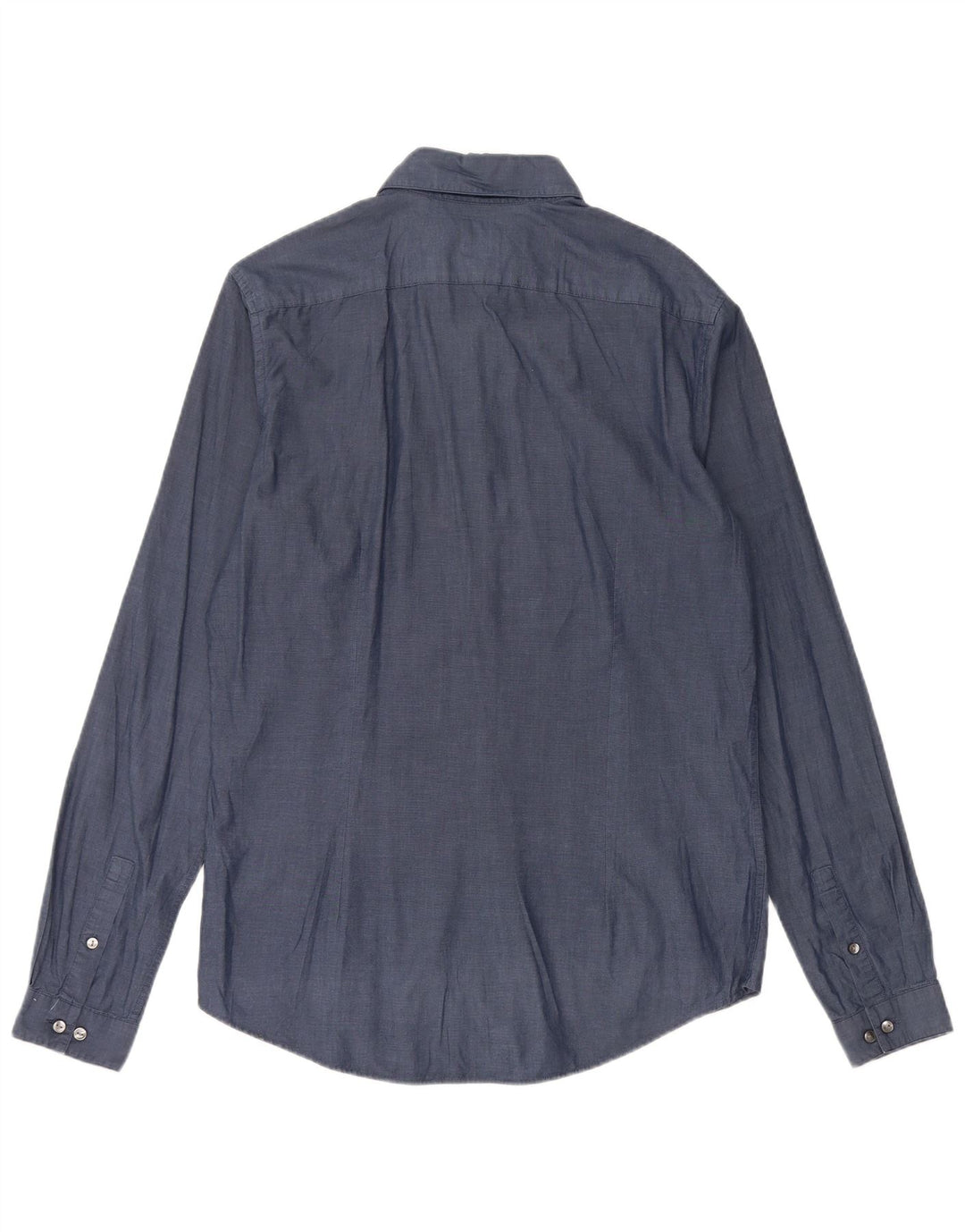 CALVIN KLEIN Mens Slim Fit Shirt Size 40 Medium Navy Blue Cotton