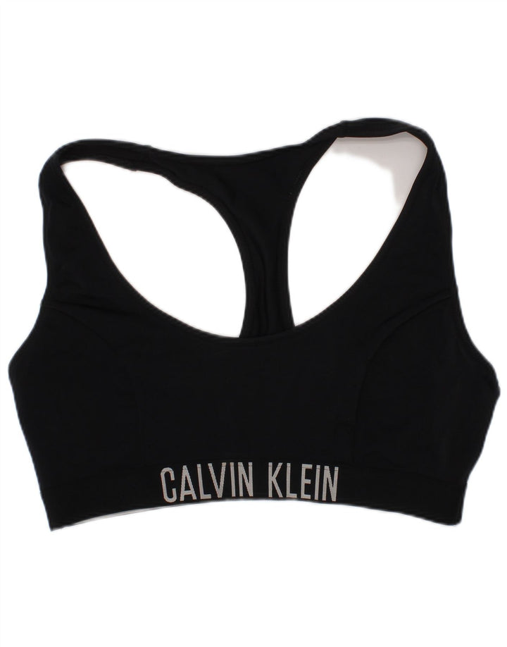 Reggiseno sportivo grafico da donna Calvin Klein Top medio nero in poliammide