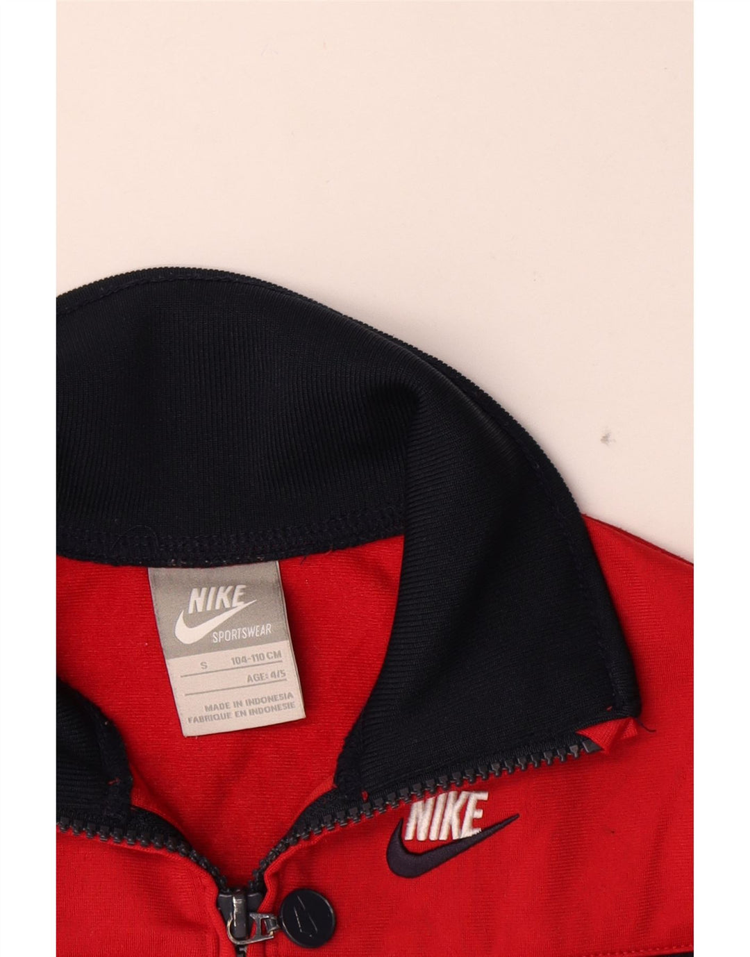Nike Boys Graphic Tracksuit Top Jacket 4-5 Years Small Red Colourblock