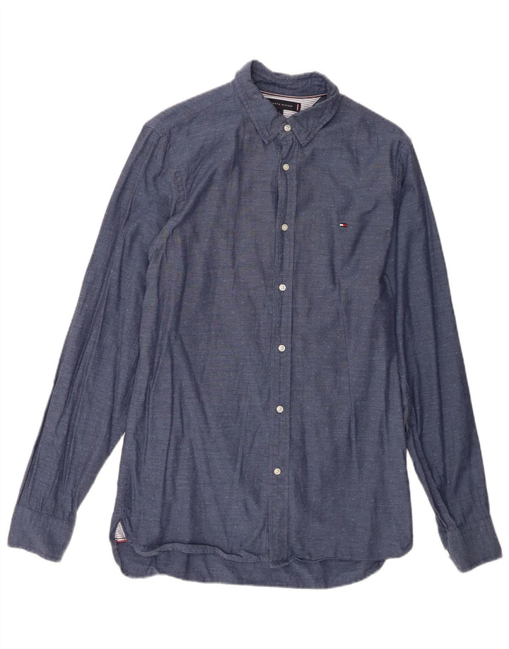 Tommy Hilfiger Mens Shirt Small Navy Blue Cotton