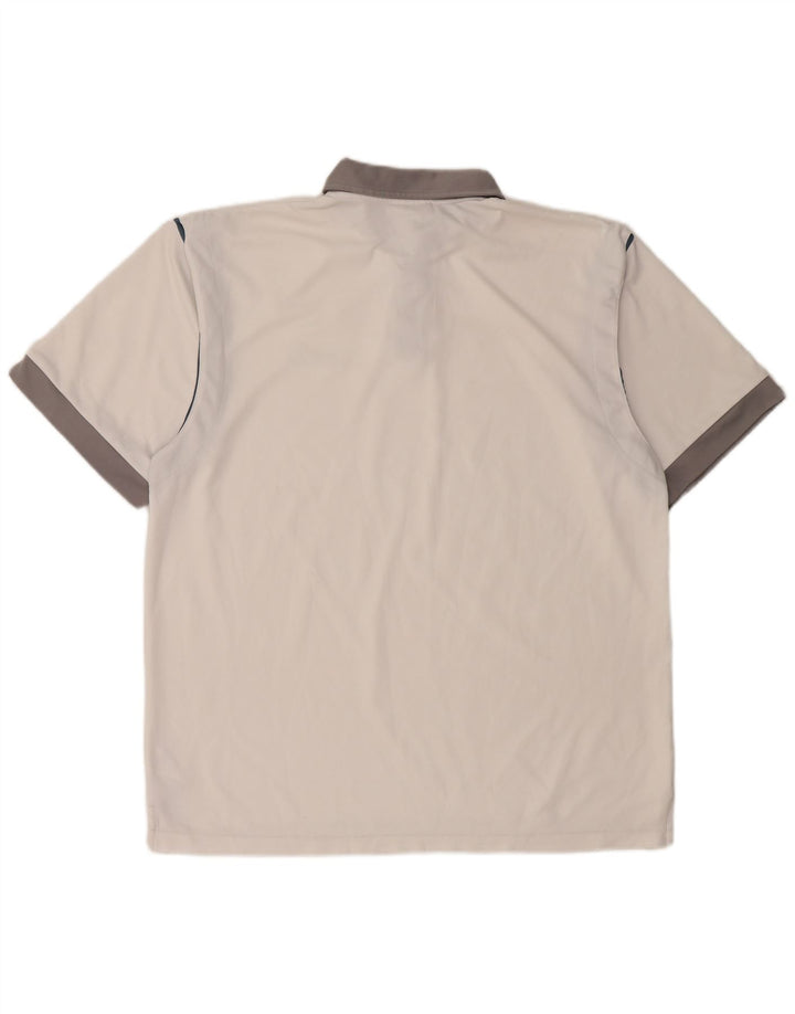 REEBOK Mens Polo Shirt Medium White Colourblock Polyester