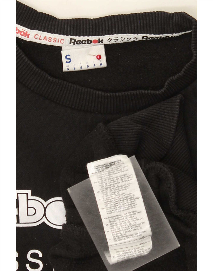 Reebok Herren Graphic Sweatshirt Pullover Small Schwarz Baumwolle
