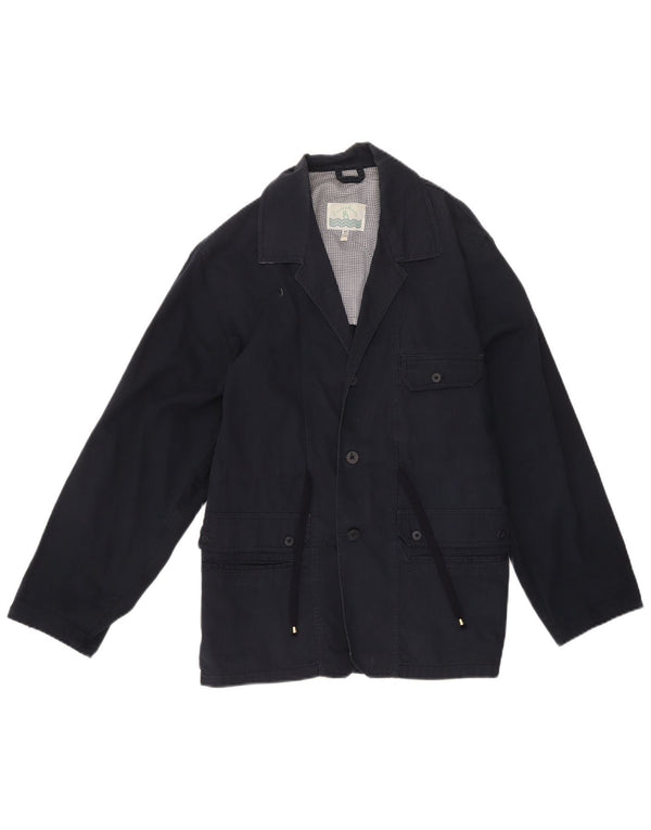 Vintage Windbreaker frakke til drenge 14-15 år marineblå bomuld