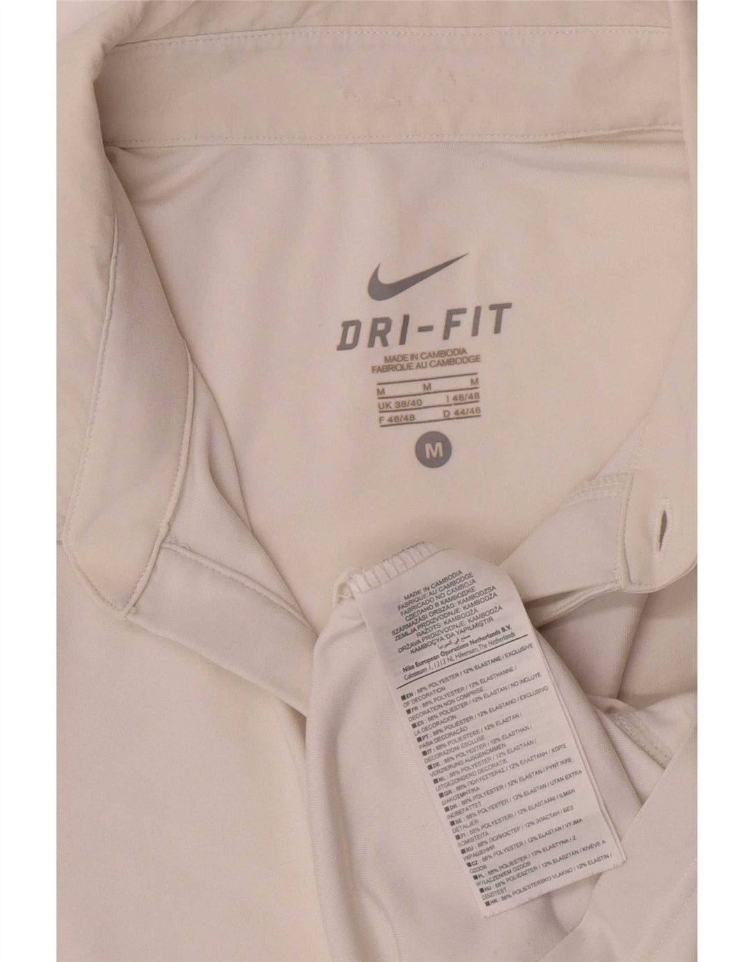 Nike Mens Dri Fit Polo Shirt UK 38/40 Medium White Colourblock Polyester