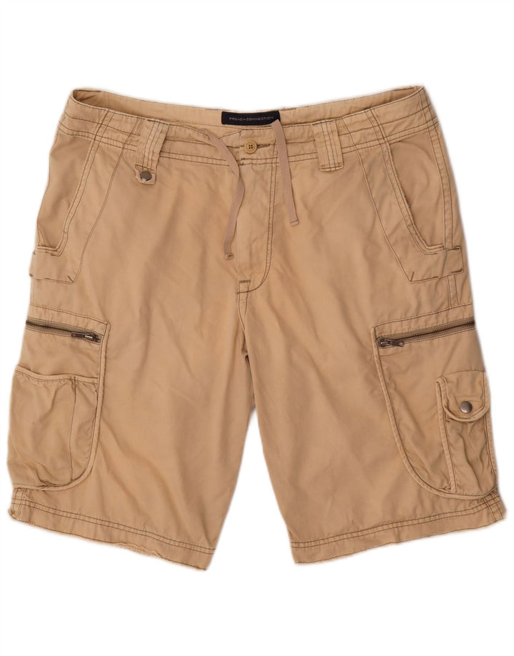 French Connection Herre Cargo Shorts W38 XL Beige Bomuld